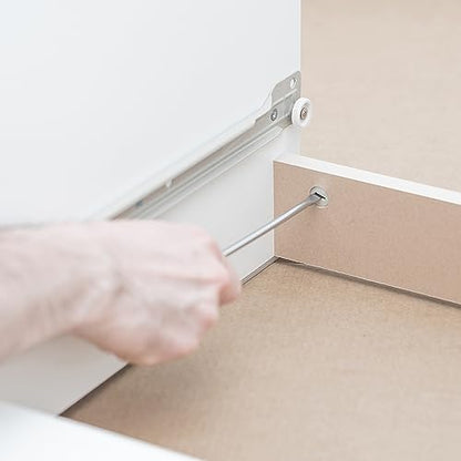 MOUYAT 6 Pairs 12 Inch Bottom Mount Drawer Slide, Heavy Duty Drawer Rails with Mounting Screws, Replace Drawer Track Hardware, Fits Bottom/Side-Mounted Drawer, White - size: 12 Inch White