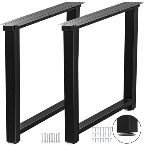 TOCRETOARE Metal Table Legs Heavy Duty, 34”H x 24”W, Metal Furniture Legs for Dining Desk Bench and Coffee Table, Industrial Black DIY Iron Bench Legs, Set of 2 - color: Rectangle, size: 34"Hx24"W