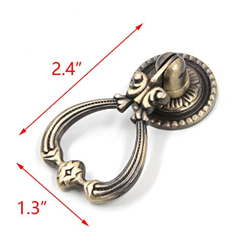 4Pcs Bronze Teardrop Pull Handles 1.3"x2.4" for Cabinet Drawer - color: Bronze2.4
