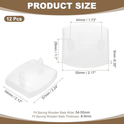uxcell 12Pcs 55mmx9mm Plastic Bed Slat Center Caps,Bed Slat Cover - color: Clear White, size: 55mm x 9mm