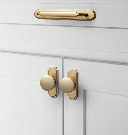 Goo-Ki 2 Pack Champagne Bronze Cabinet Pulls with Backplate Spacer, 7-1/2" Hole Center Zinc Alloy Kitchen Drawer Pulls Handles - color: Champagne Bronze, size: 7-1/2" Hole Center