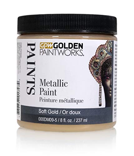 Metallic Paint, 8 oz Jar, Soft Gold - color: Soft Gold