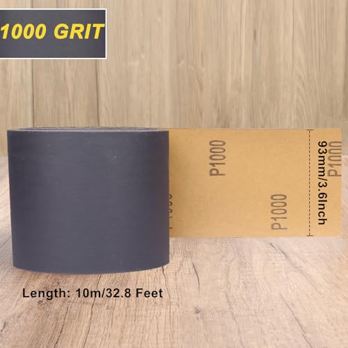 Sandpaper Roll 1000 Grit, Wet Dry Sand Paper 3-2/3" Wide 11 Yard - style: 1000 Grit