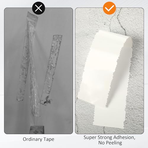 Tape Serrated Edge for Drywall Patch Joint Repair- High Adhesion, Easy Tear Wall Repair Tape (2in*65ft, White) - size: 2in*65ft