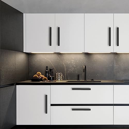 Matte Black Cabinet Handles Kitchen Pulls 5 Inch 12 Pack - color: Matte Black, size: 5 Inch Hole Center