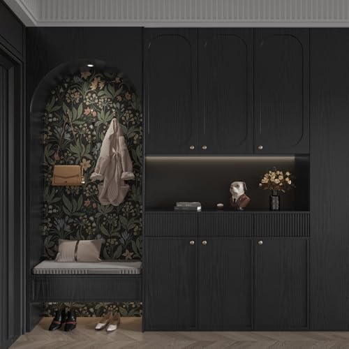 Abyssaly Black Wood Contact Paper Peel and Stick Wallpaper for Cabinets - color: Black, size: 11.8" x 590"