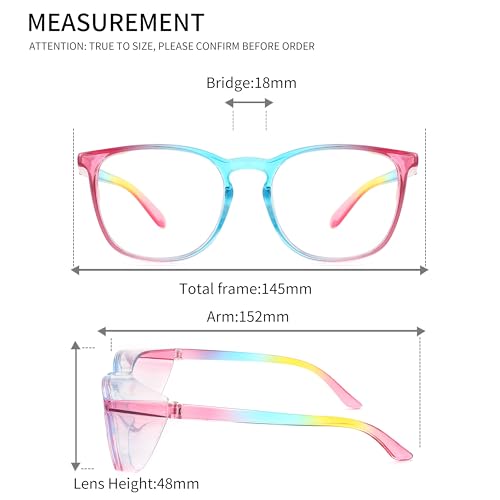 Alsenor Safety Glasses Anti Fog Goggles Protective Eyewear Blue Light Blocking Anti Dust UV Protection Glasses For Men Women (2 Pack (Rainbow + Newleopard)) - color: 2 Pack (Rainbow + Newleopard)