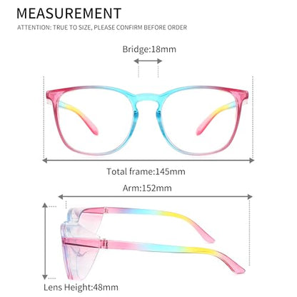 Alsenor Safety Glasses Anti Fog Goggles Protective Eyewear Blue Light Blocking Anti Dust UV Protection Glasses For Men Women (2 Pack (Rainbow + Newleopard)) - color: 2 Pack (Rainbow + Newleopard)
