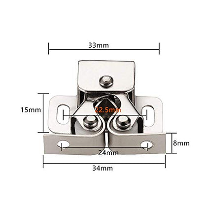 20 Pcs Cupboard Door Double Roller Catch, Kitchen Cabinet Door Latch Fasteners Door Stops Hardware Roller Catch Home Tool with Screws