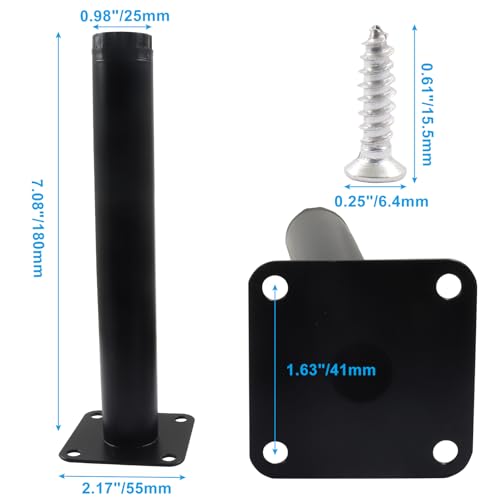 4 Pcs 7"/18cm Adjustable Furniture Legs, Metal Cabinet Legs - size: 7"/18cm