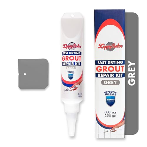 ZippySolve Tile Grout Repair Kit, Refresh Tile, Grout Sealer (8.8 oz, Grey) - color: Grey
