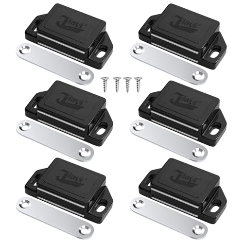 Jiayi Wardrobe Magnets for Door 30 LB Magnetic Cabinet Closures Door Latch - color: Black