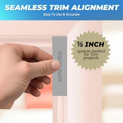 Rapid Reveal - Trim Reveal Tool - 1/8" Trim Gauge - Door Reveal Marking Tool - Durable ABS Plastic - Accurate Jamb Marking - Finish Carpentry & Woodworking Tool - Made in The USA (1/8 Inch Spacer) - size: 1/8 Inch