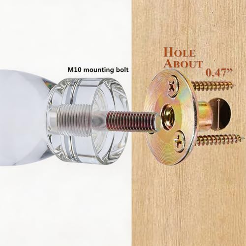 7 Inches Clear Acrylic Furniture Legs 4Pcs, M10 Bolt Sofa Feet - size: H 7 Inch