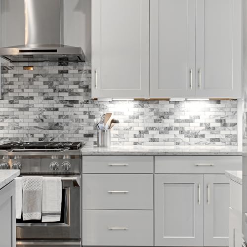 HOME EDIT 5 inch Brushed Nickel Cabinet Handles, 10 Pack Kitchen Cabinet Handles Drawer Pulls Zinc Alloy Square Bar Kitchen Pulls - color: Brushed Nickel, size: 5 Inch Hole Center