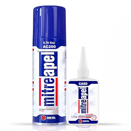 MITREAPEL CA Glue with Activator (1.7oz-6.7 floz) Instant Bond Professional Cyanoacrylate Adhesive and Super Glue Accelerator for Woodworking,Ceramic,3D Printing,Glass, DIY&Craft, Plastic,Repair - size: 1 Pack