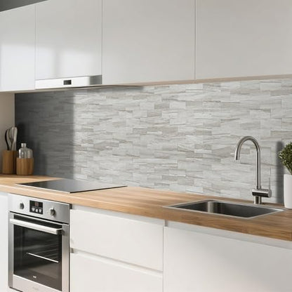 Art3d Peel and Stick Backsplash, Stick on Wall Tile, 10-Pack, Biege Marble - color: Biege Marble