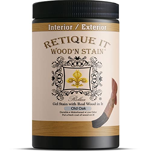 Retique It Wood'nStain - Liquid Wood Gel Stain Interior/Exterior (32 oz (Quart), 97 Old Oak) - color: 97 Old Oak, size: 32 oz (Quart)