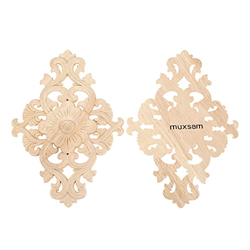 1Pc Wood Carved Appliques Onlays Center Carving Decals for Furniture - color: 1-pack, size: 21x15cm/8.27"x5.9"