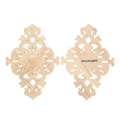 1Pc Wood Carved Appliques Onlays Center Carving Decals for Furniture - color: 1-pack, size: 21x15cm/8.27"x5.9"