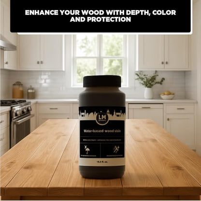 Water-Based Wood Stain 15.2 fl oz - Medium Walnut - Interior Stain for Furniture & Craft Wood | Easy Application | No Sanding Needed | Low Odor | All-in-One Stain - color: Medium Walnut