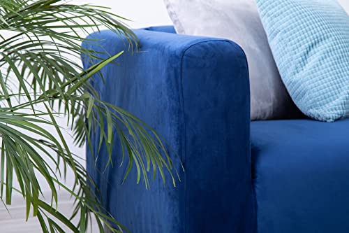 MASTERS OF COVERS Snug Fit Classic Velvet Klippan Loveseat Slipcover for The IKEA 2 Seater Klippan Loveseat Sofa Cover Replacement (Blue, Velvet) - color: Velvet Blue, size: Velvet