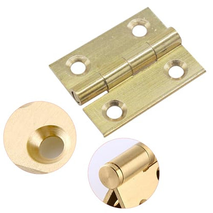 8 Pack Brass Cabinet Hinges 1 Inch for Cabinets and Furniture - size: 1inch