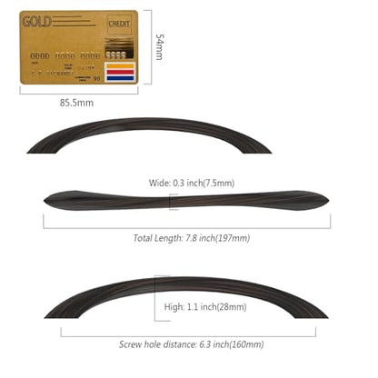 Amerdeco 10 Pack Oil Rubbed Bronze 6.3 Inch(160mm) Hole Centers Kitchen Arch Twisted Cabinet Pulls Cabinet Hardware Kitchen Handles for Cabinets Cupboard Handles Drawer Pulls ZH0048 - color: Oil Rubbed Bronze, size: 6.3"/160mm Hole Center