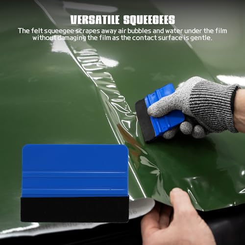 10PCS Window Tint Kit, Car Vinyl Wrap Application Tools, Auto Window Film Tinting Kit, Glass Protective Film Installation Set Includes Squeegees, Cutting Knife with Blades - size: 10PCS