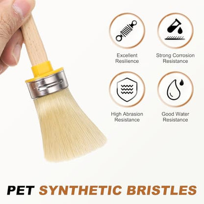 uxcell 3Pcs Wax Paint Brushes 2x1Inch Chalk Stencil Brush Oval PET - size: 2 x 1 Inch