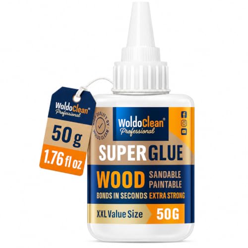 WoldoClean Super Glue for Wood 50g Extra Strong Gel - Wood Adhesive