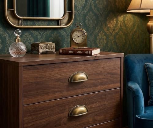 10 Pack 3-1/2" Drawer Pulls Antique Brass Cabinet Cup Pulls Kitchen Hardware Cabinet Handles Drawer Handles Knobs 3.5 inch Hole Center - color: Antique Brass, size: 3-1/2"(89mm) Hole Center