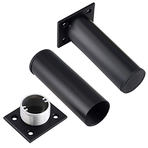 4-Pack Adjustable Aluminum Alloy Furniture Legs 4.7" Height Black - color: Black, size: 4.7 Inch