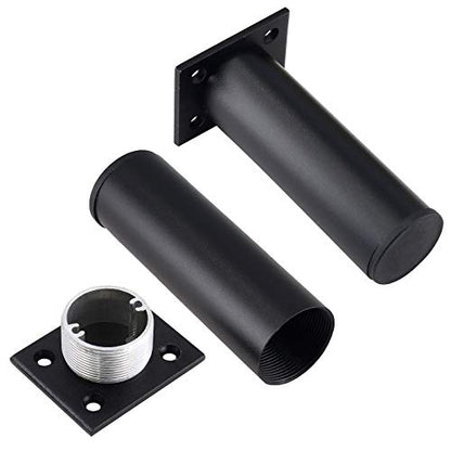 4-Pack Adjustable Aluminum Alloy Furniture Legs 4.7" Height Black - color: Black, size: 4.7 Inch