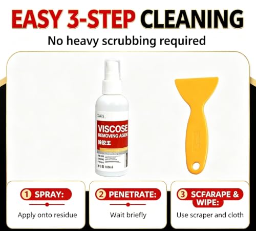 Car Adhesive Remover Spray Kit with Scraper, Tape & Sticker Residue Remover for Auto Window Decal
