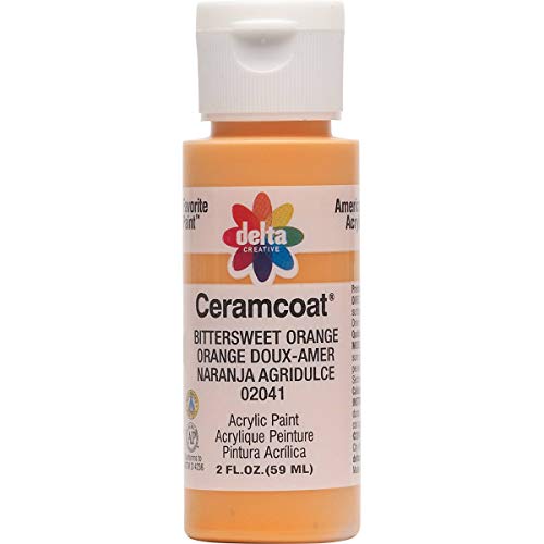 Delta Creative Ceramcoat Acrylic Paint in Assorted Colors (2 oz), 2041, Bittersweet Orange - color: Bittersweet Orange, size: 2 Fl Oz (Pack of 1)