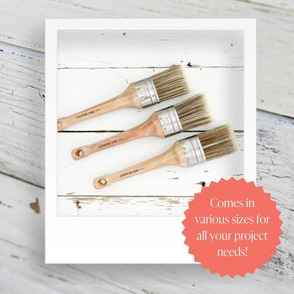 Chalk Style Paint Brush - Oval Brush with Synthetic Bristles for Smooth Furniture Paint Application with Minimal Brush Strokes, No Shedding, Vegan, Best for Water-Based Paint - 1.5" - size: 1.5"