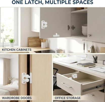 3Pcs White Marine Boat Ball Catch Door Cupboard Spring Back Plates Roller Latch Plastic Catches Cabinet Hardware