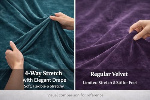 Bronze – Luxury 4-Way Stretch Velvet Fabric by Valentina Textile Inc – 58” Wide Soft Stretch Velvet for Sewing, Apparel & Upholstery (1 Yard) - color: Bronze, size: 1 Yard