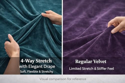 Slate Blue – Luxury 4-Way Stretch Velvet Fabric by Valentina Textile Inc – 58” Wide Soft Stretch Velvet for Sewing, Apparel & Upholstery (1 Yard) - color: Slate Blue, size: 1 Yard