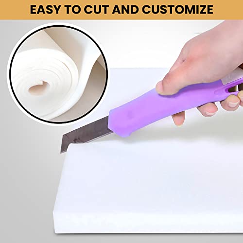 AK TRADING CO. 1” Thick Open Cell Upholstery Foam Padding – 56” Wide – By The Yard – Soft, High-Quality Upholstery, Crafts & DIY Projects Foam - color: 10 Yards, size: 1"