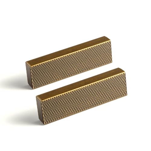 Goo-Ki 6 Pack 1 1/4 Inch Antique Brass Knurled Cabinet Pulls - Vintage Bar Handles - Textured Grip for Drawer, Dressers, Furniture Hardware - color: Antique Brass, size: 1 1/4 Inch Center to Center
