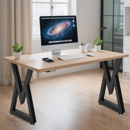 28" Tall Metal Table Legs Desk Legs, Replacement Furniture Feets Set of 2 for DIY Coffee Tables, Modern Desks, Night Stands, Sofa, etc with Heavy Duty Iron and Industrial Design, Black - size: 28 Inch V
