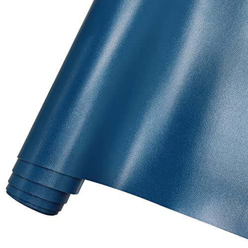HYANG Smooth Solid Color Blue Faux Leather Sheets 1 Rolls 12"X53" (30cmX135cm),Faux Leather is Great for, Bows,Earrings Handmade DIY Craft Projects Making - color: Blue