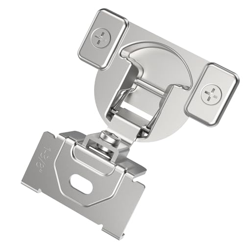 Chibery Non-Slow Close Regular Hinges, 1-3/8" Overlay Standard Concealed Cabinet Hinges for Face Frame Door, 2D Self Closing Hidden, 105° Opening, Easy-on Dowels ＆ Self-Tapping Wooden Screws, 4 Pack - size: 1-3/8 inch Overlay