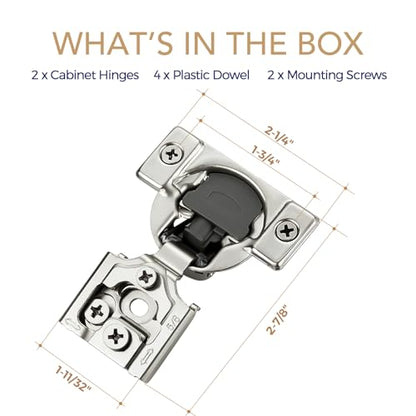 Soft Close Hinges for Kitchen Cabinet Hinges, 5/8 Inch Overlay, 2 Pack - size: 5/8 inch Overlay