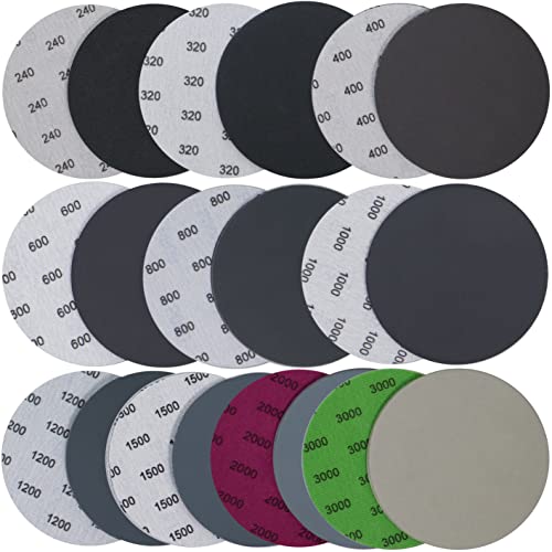 30PCS 5 inch No Hole #240-#3000 Wet Dry Sanding Discs 240 320 400 600 800 1000 1200 1500 2000 3000 Grit Sandpaper Compatible for Random Orbital Sanders (#240-#3000 10Kind Grit Each 3PCS) - style: #240-#3000 10Kind Grit Each 3PCS