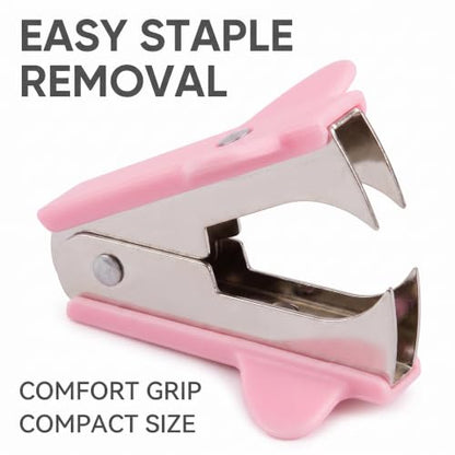 Pink Stapler Removal Tool, Staple Puller, Modern Plastic Stapler Remover with Non-Slip Handle, Ideal for Students, Teachers, Home and School