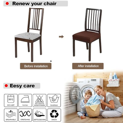 FUANGUI Dining Chair Covers Set of 4, Kitchen Chair Seat Covers - color: 06