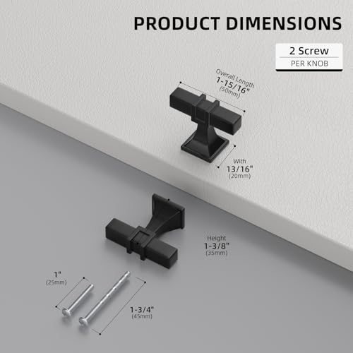 homdiy Black Cabinet Knobs 24 Pack Matte Black Cabinet Knobs Single Hole - color: Black, size: Single Hole